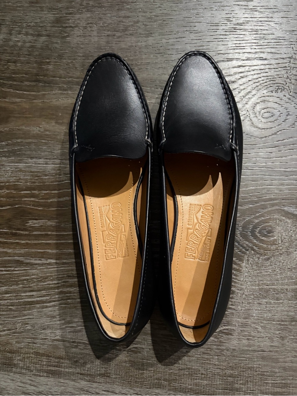 Salvatore Ferragamo Black Leather Loafers